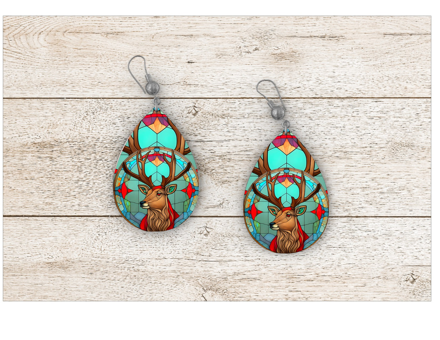 Deer Stained Glass Earrings