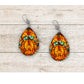 Pumpkin Stained Glass Earrings